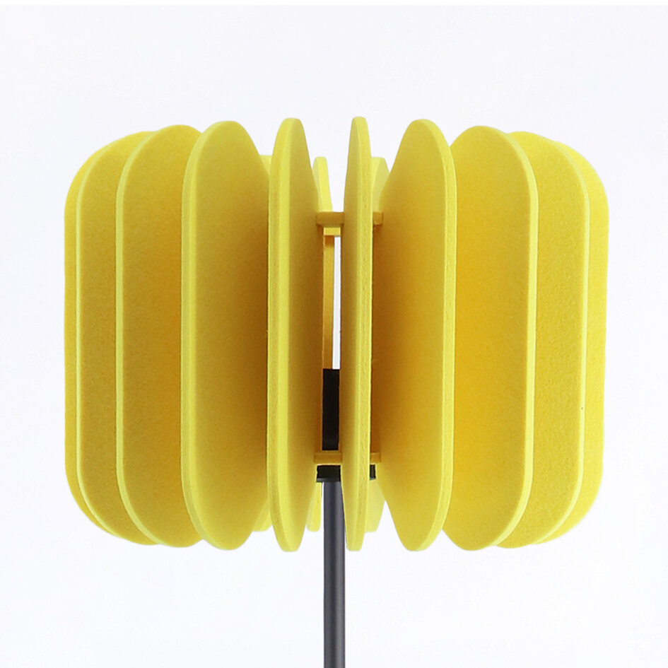 Golvlampa Lenthe - gul PET-filt