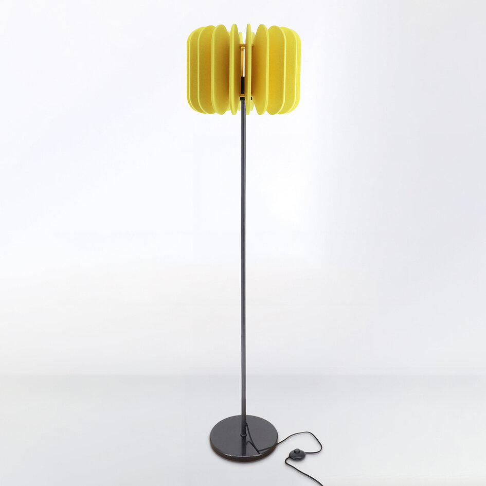 Golvlampa Lenthe - gul PET-filt