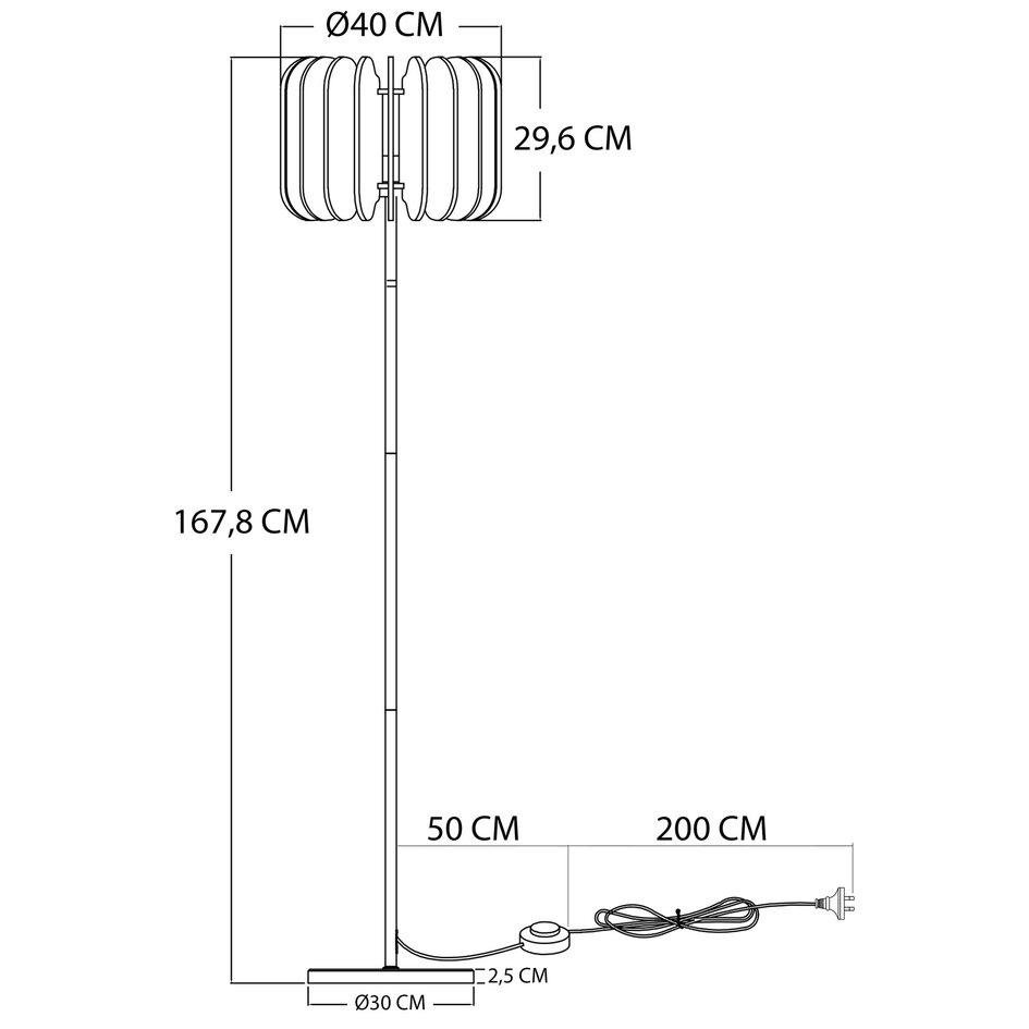 Golvlampa Lenthe - gul PET-filt