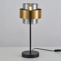 Bordslampa Lor med rökfärgat glas - brons