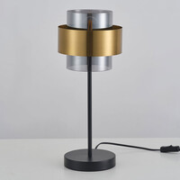 Bordslampa Lor med rökfärgat glas - brons