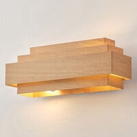 Modern vägglampa Kayu i träutseende