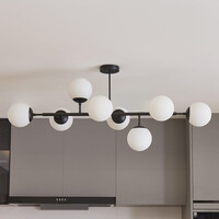 Design taklampa svart med mjölkvita glaskulor - Osem