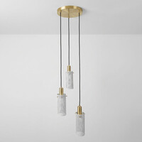 Minimalistisk pendellampa Valji med tre lampor med perforerade skärmar