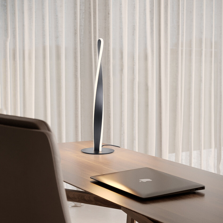 Vriden design-bordslampa Rizar med integrerade lysdioder