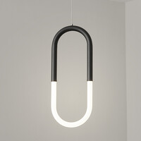Designad pendellampa Rohr - svart med integrerad LED