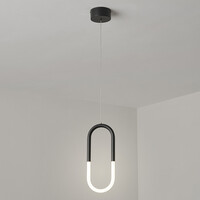 Designad pendellampa Rohr - svart med integrerad LED