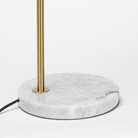 Bordslampa Jeana med mjölkvitt glas - marmorlook