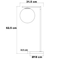 Bordslampa Jeana med mjölkvitt glas - marmorlook