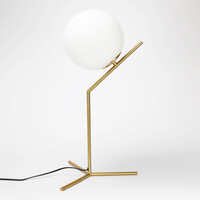 Bordslampa Stopa med mjölkvitt glas