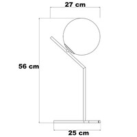 Bordslampa Stopa med mjölkvitt glas