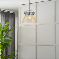Modern pendellampa Netti i svart med guld