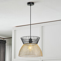 Modern pendellampa Netti i svart med guld
