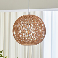 Boho pendellampa Madera i trä - rund