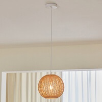 Boho pendellampa Madera i trä - rund