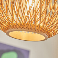 Boho pendellampa Madera i trä - rund