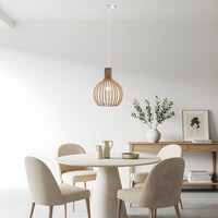 Boho pendellampa Legno i trä - rund