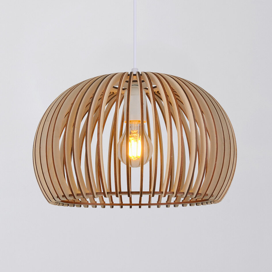 Boho pendellampa Medis i trä - rund