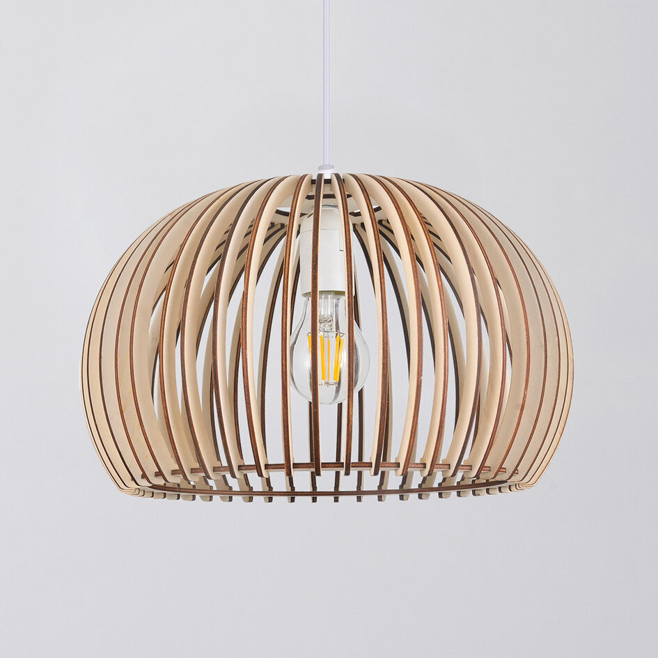Boho pendellampa Medis i trä - rund