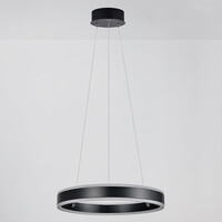 Designad pendellampa Cercle i svart med dimbara LED-ringar