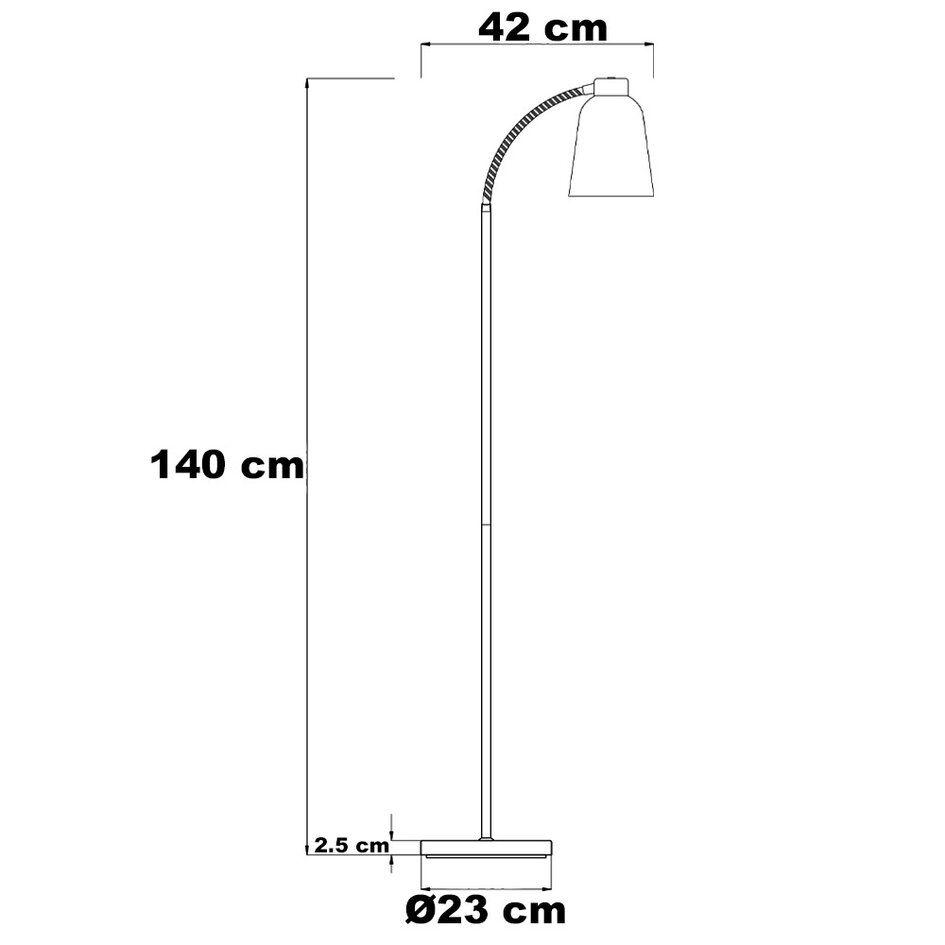 Golvlampa Arch i vitt - vinklingsbar