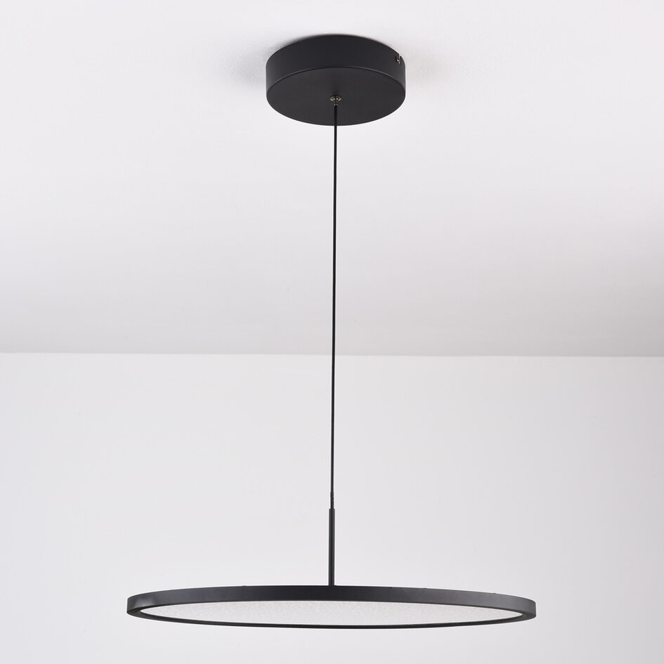 3-stegs dimbar pendellampa Taysa - svart med integrerad LED