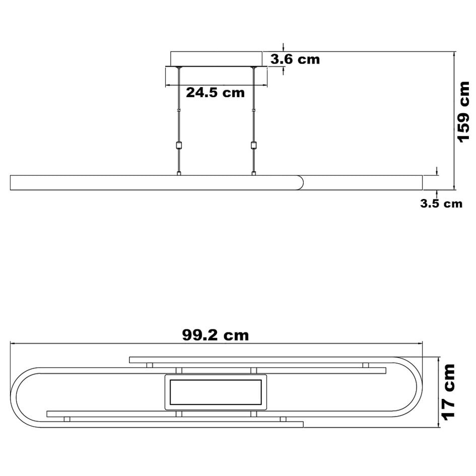 3-stegs dimbar designad pendellampa Lilia - svart och träfaner med integrerad LED