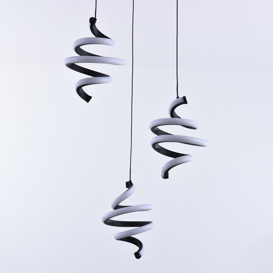 Tvinnad design-pendellampa Bojana, 3-stegs dimbar