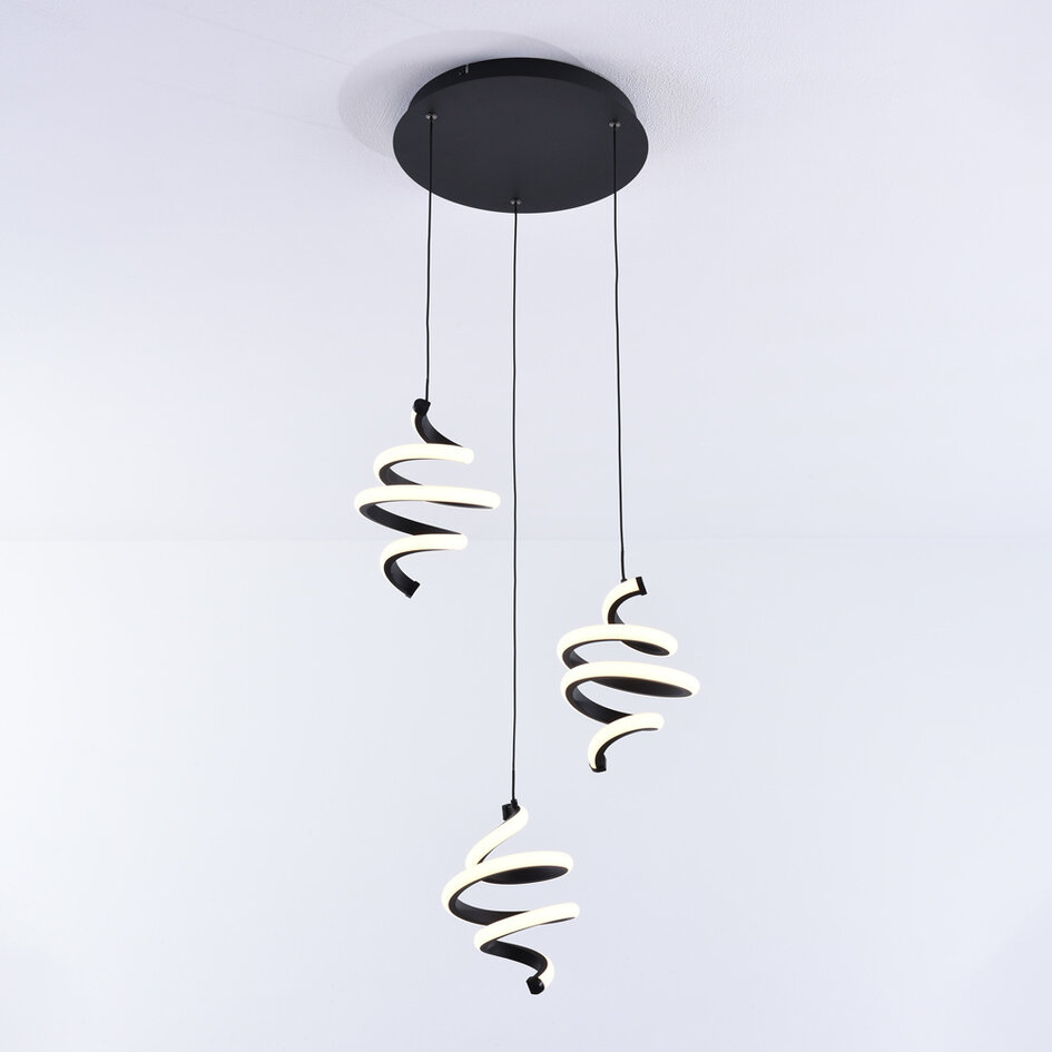 Tvinnad design-pendellampa Bojana, 3-stegs dimbar