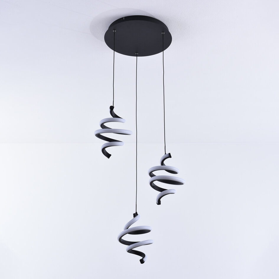 Tvinnad design-pendellampa Bojana, 3-stegs dimbar