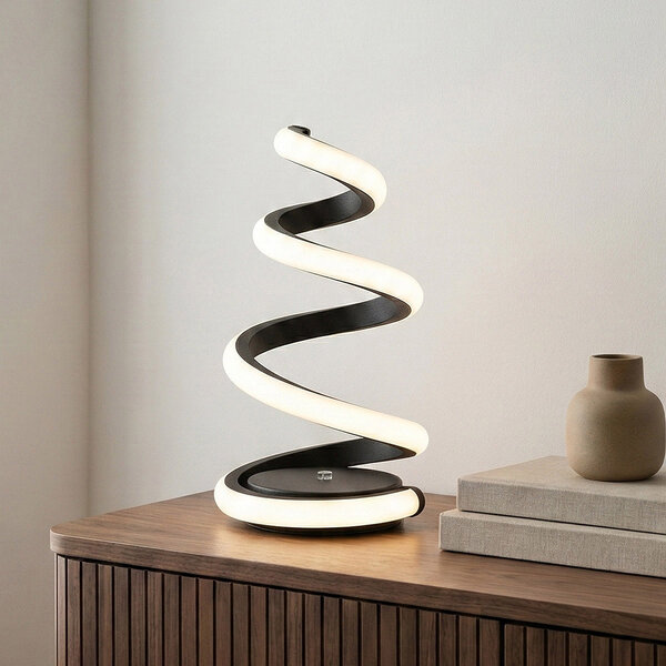 Bordslampa Borja i spiralform med 3-stegs dimbar LED