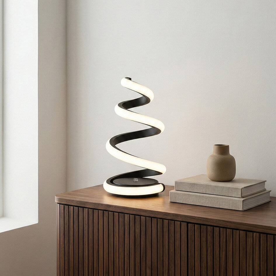Bordslampa Borja i spiralform med 3-stegs dimbar LED