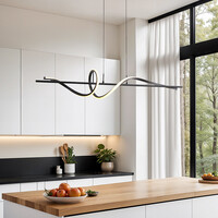 3-stegs dimbar designad pendellampa Ches - svart med integrerad LED