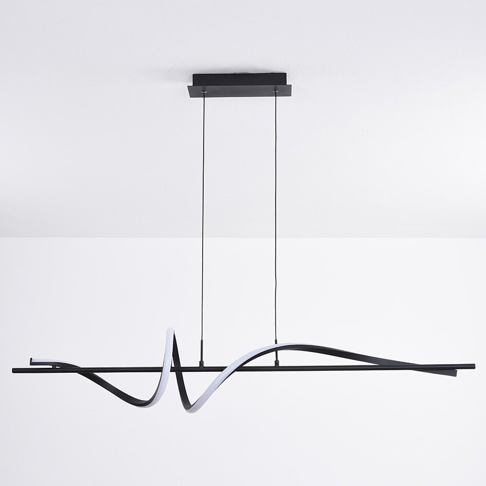 3-stegs dimbar designad pendellampa Ches - svart med integrerad LED