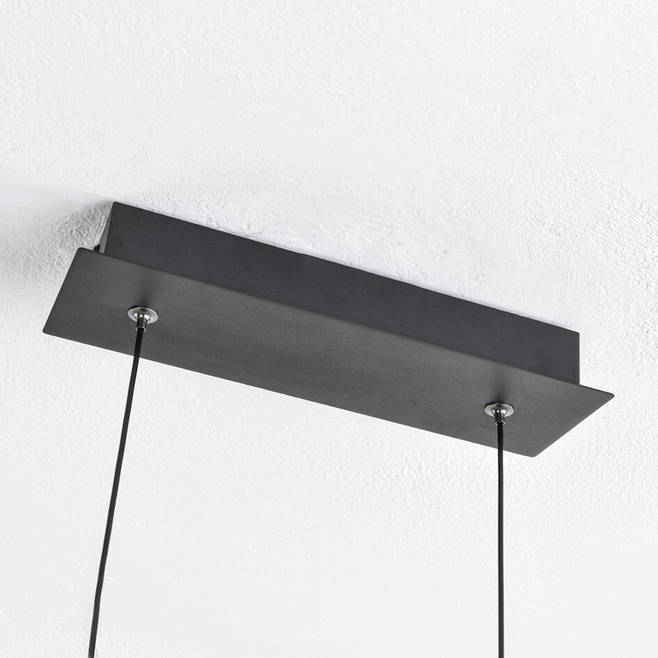 3-stegs dimbar designad pendellampa Ches - svart med integrerad LED