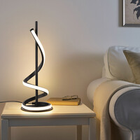 Bordslampa Caz med vriden svart ram och integrerad LED