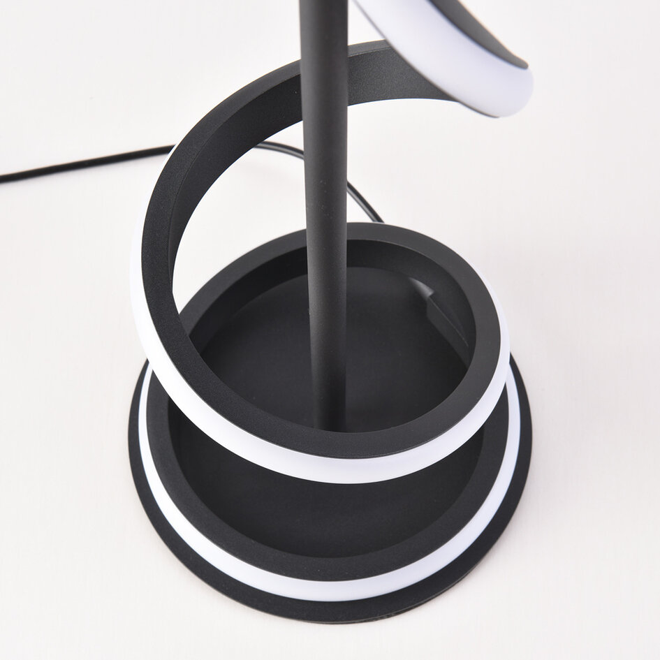 Bordslampa Caz med vriden svart ram och integrerad LED