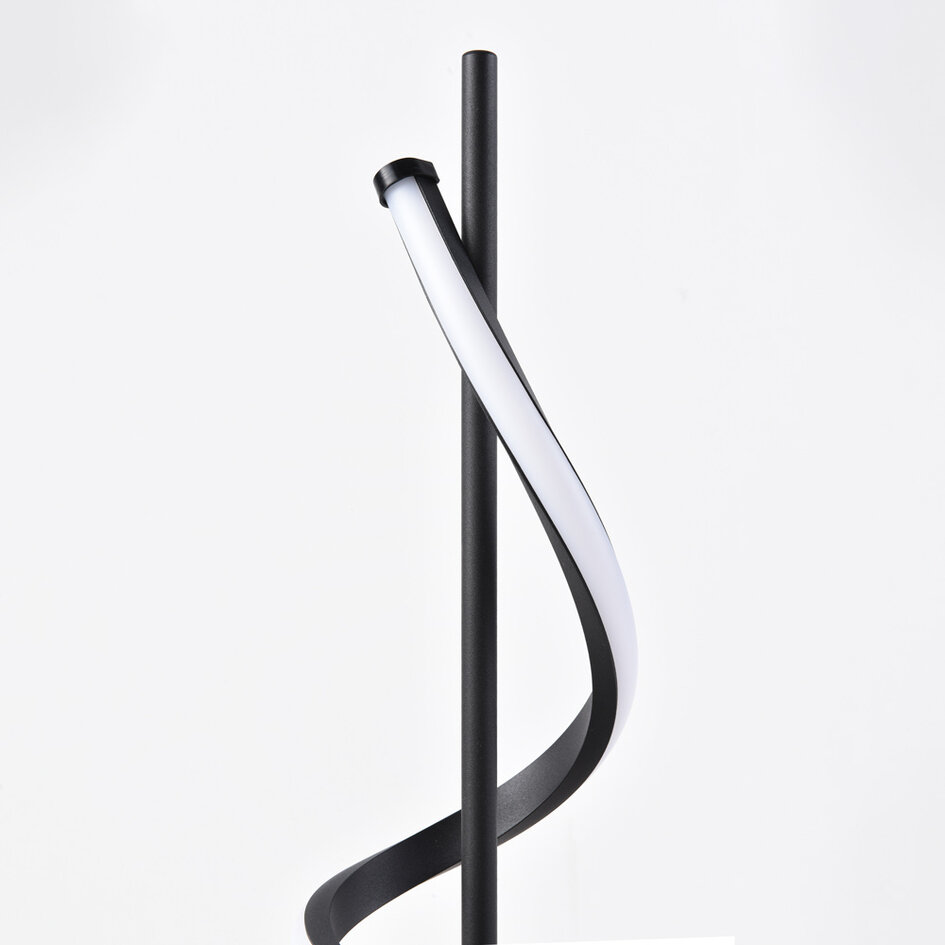 Bordslampa Caz med vriden svart ram och integrerad LED