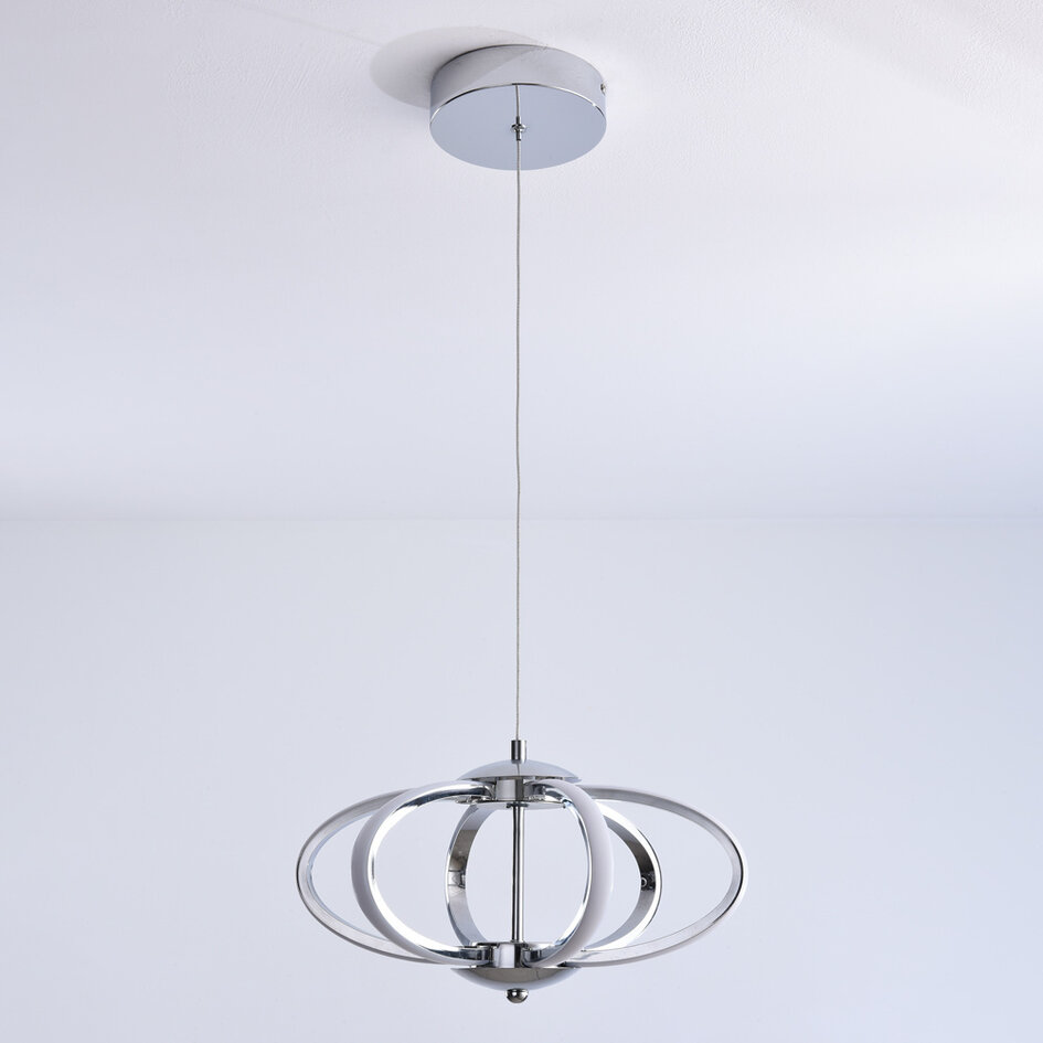 3-stegs dimbar pendellampa Yinthe - krom med integrerad LED