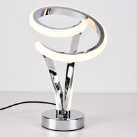 Dimbar design-bordslampa Silke i krom
