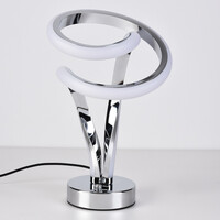 Dimbar design-bordslampa Silke i krom