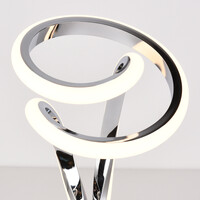 Dimbar design-bordslampa Silke i krom