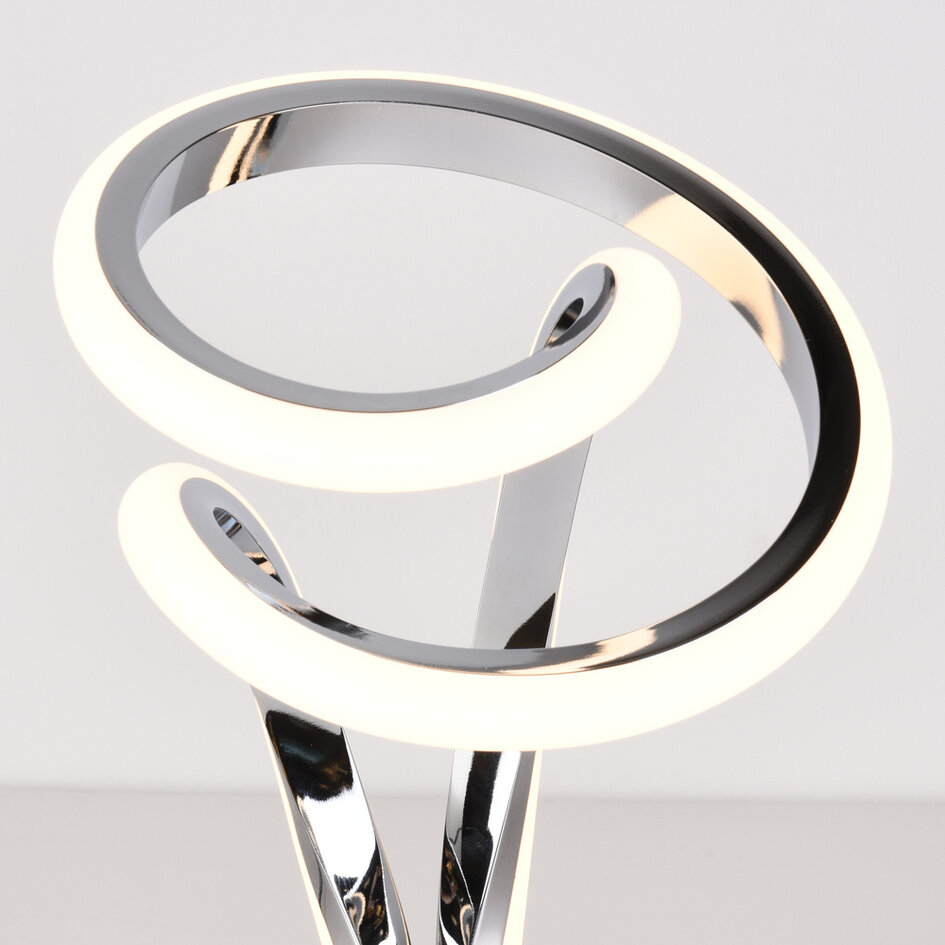 Dimbar design-bordslampa Silke i krom
