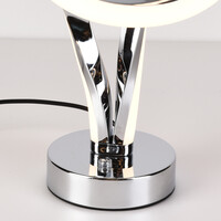 Dimbar design-bordslampa Silke i krom