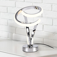 Dimbar design-bordslampa Silke i krom