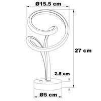 Dimbar design-bordslampa Silke i krom