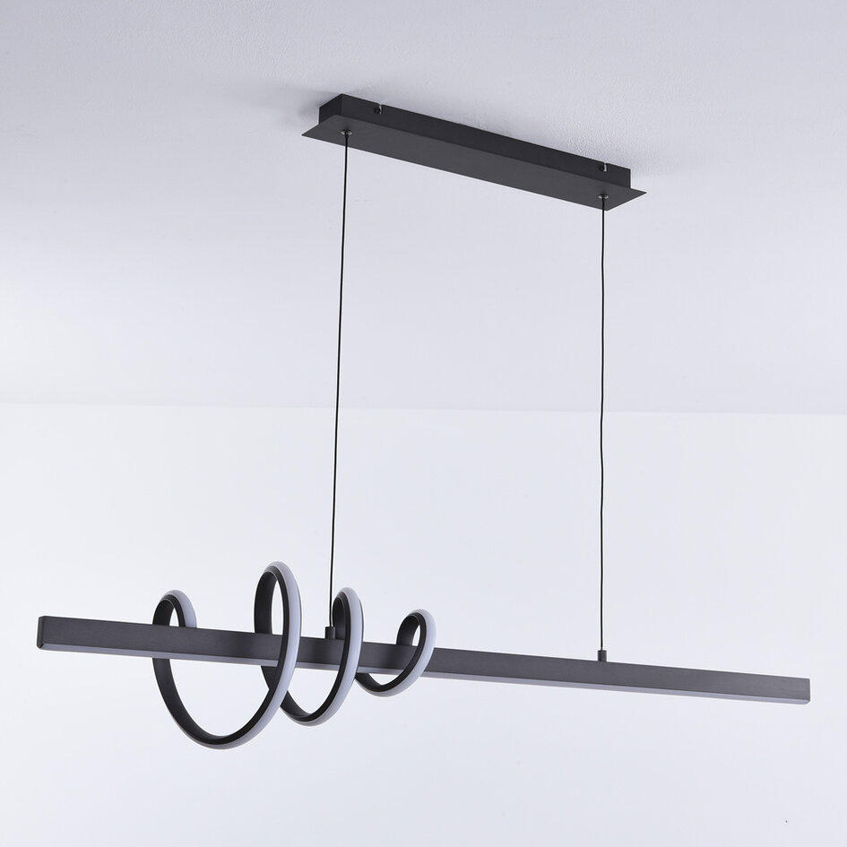 3-stegs dimbar design taklampa Merle - mörkgrå