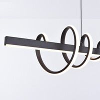 3-stegs dimbar designad pendellampa Merle - mörkgrå med integrerad LED