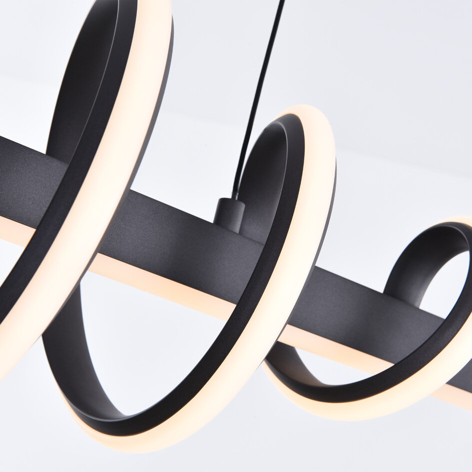 3-stegs dimbar designad pendellampa Merle - mörkgrå med integrerad LED