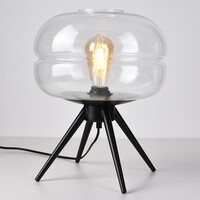 Bordslampa Joah med handblåst transparent glas